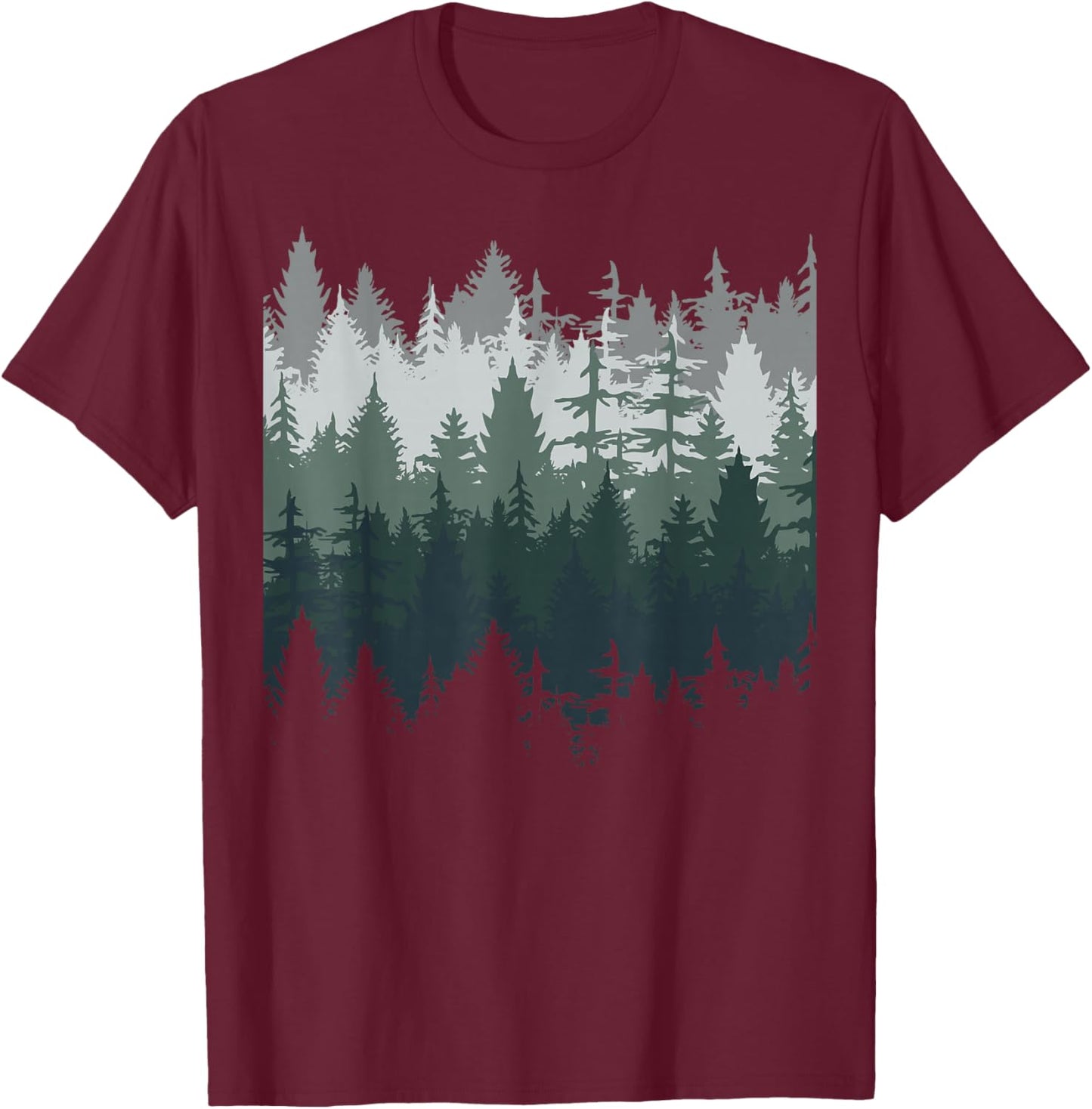 Nature Trees and Forest T-Shirt - T-Shirt | Maroon