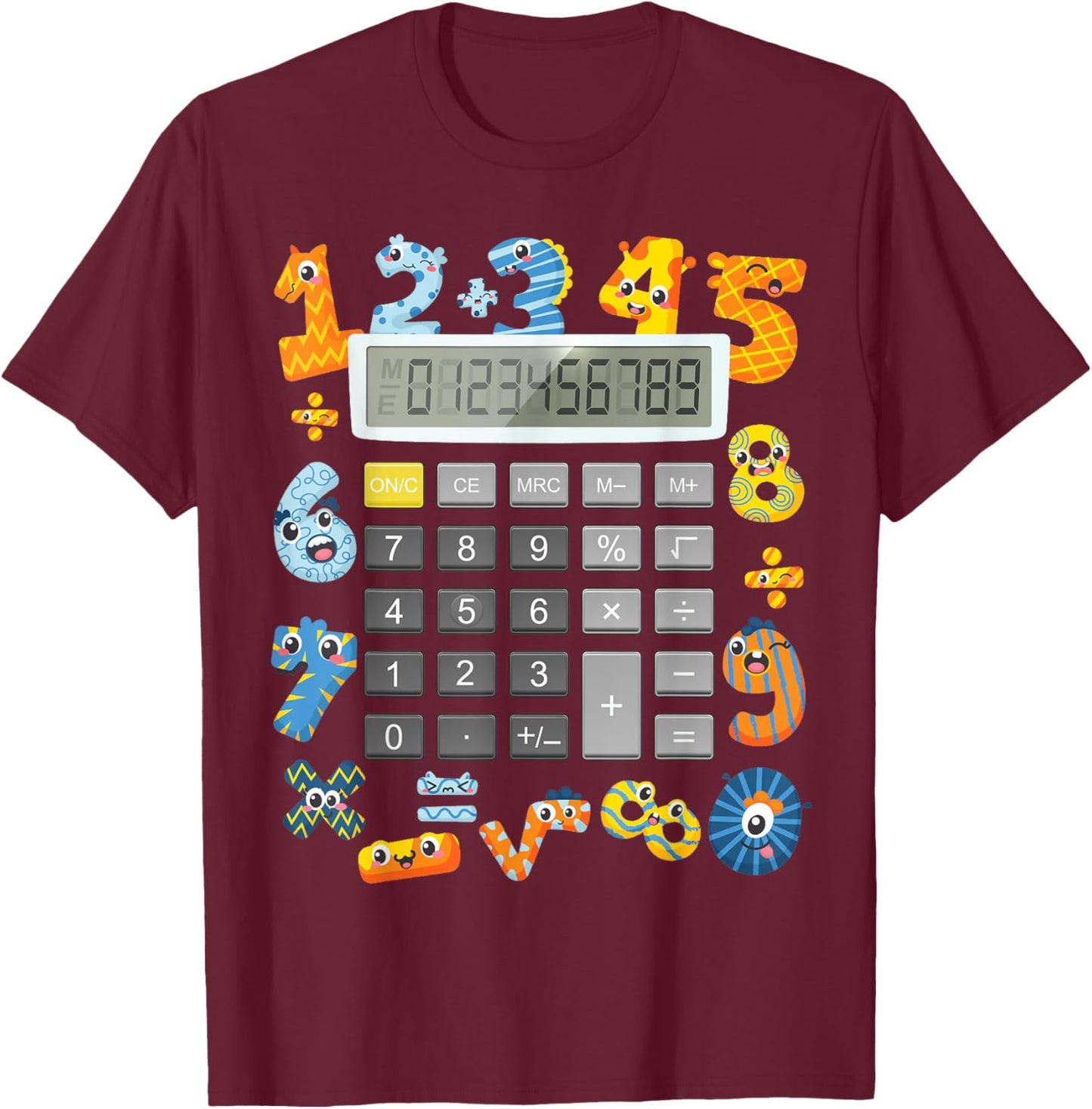 Calculator Costume Maths Idea For Kids & Calculator T-Shirt - T-Shirt | Maroon