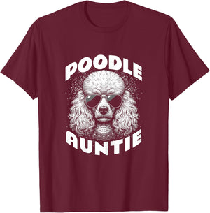 Vintage Poodle Auntie Breeder Owner T-Shirt - T-Shirt | Maroon