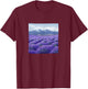 Lavender Fields In Bloom Vintage Landscape Graphic T-Shirt - T-Shirt | Maroon