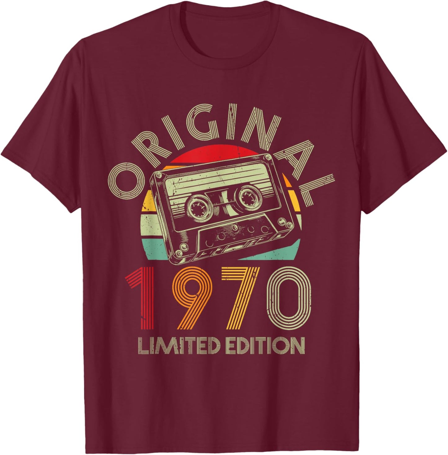 56.Geburtstag Original Männer Frauen Vintage Jahrgang 1970 T-Shirt - T-Shirt | Maroon