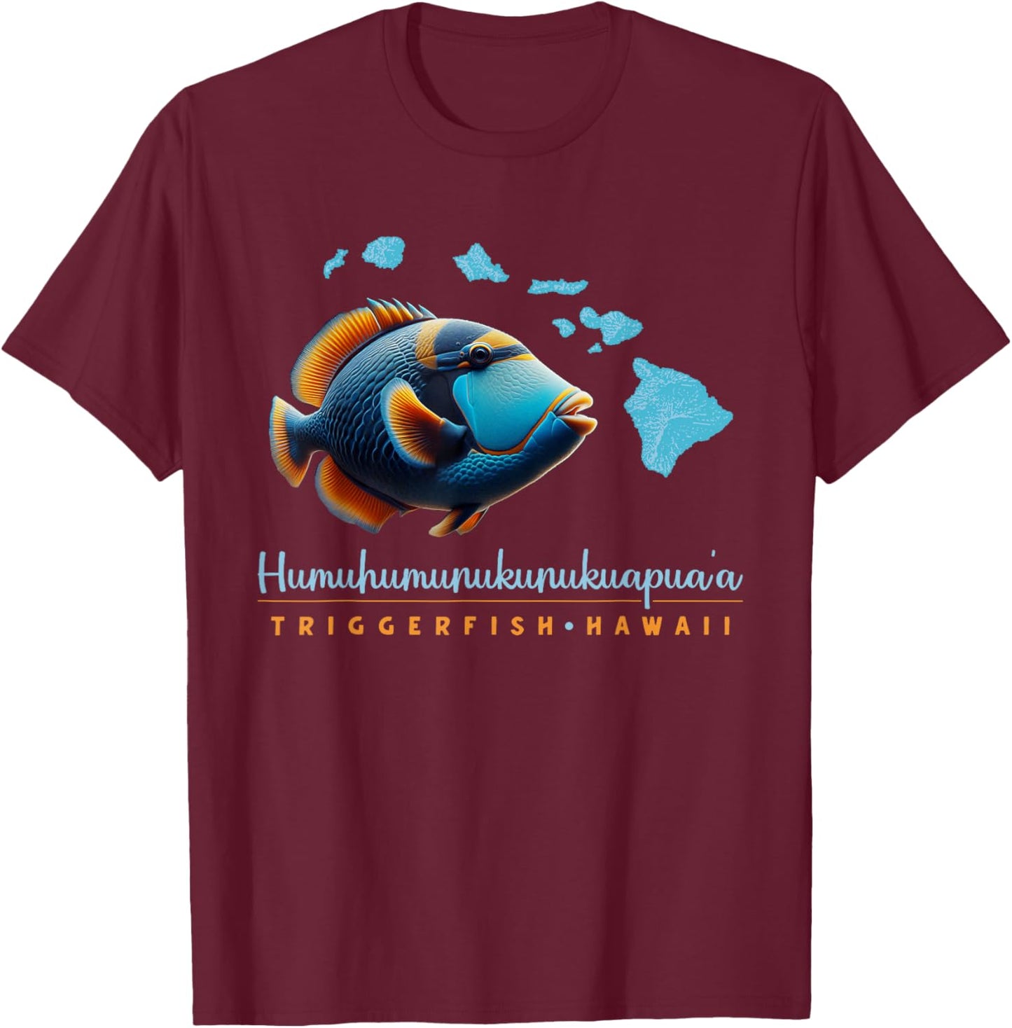 Humuhumunukunukuapua'a Triggerfish Hawaii Hawaiian Fish T-Shirt - T-Shirt | Maroon
