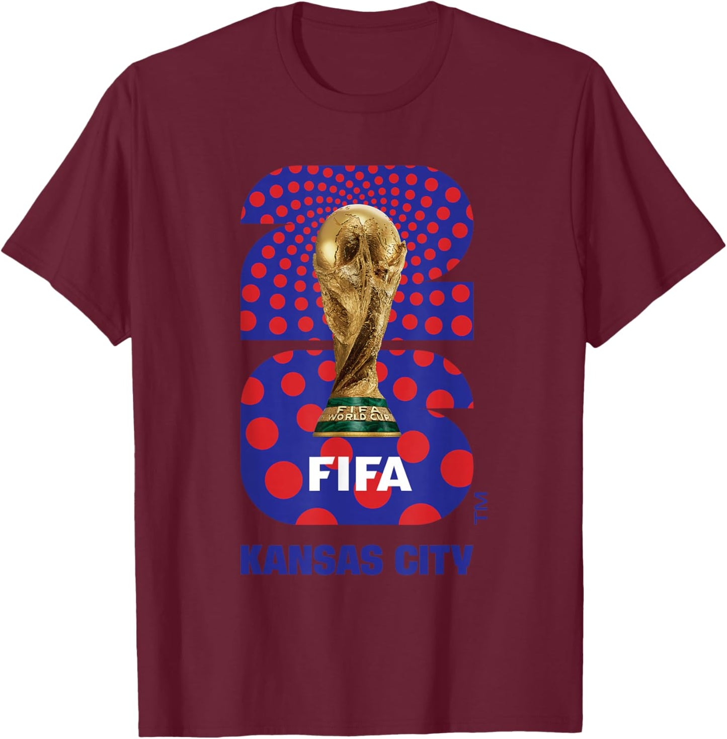 FIFA World CUP26 Kansas City Trophy Color T-Shirt - T-Shirt | Maroon