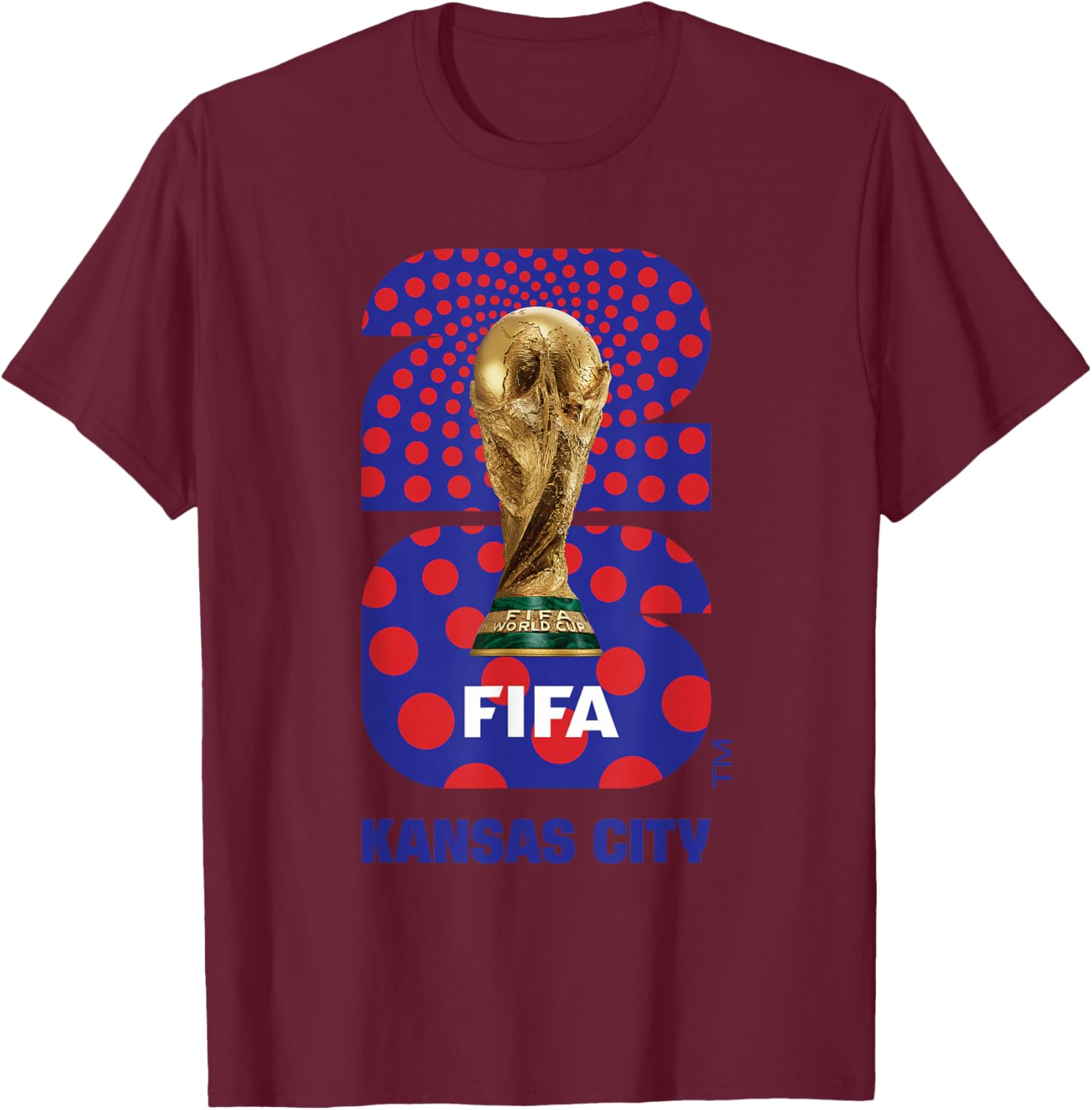 FIFA World CUP26 Kansas City Trophy Color T-Shirt - T-Shirt | Maroon