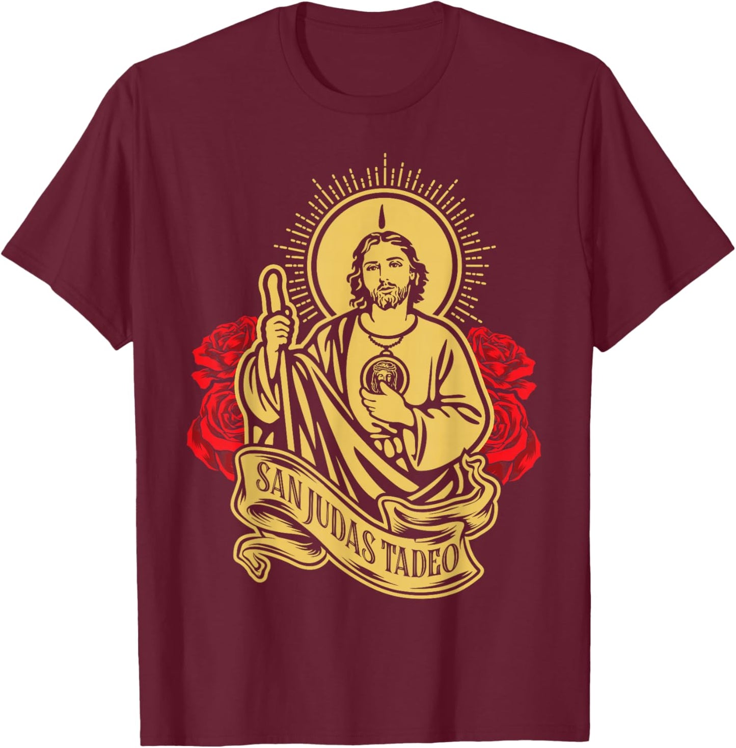 San Judas Tadeo Siempre A Mi Lado Spanish Jesus T-Shirt - T-Shirt | Maroon