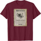 Turkey Wanted Poster, Reward Hunting, Hunter, Funny, Clever T-Shirt - T-Shirt | Maroon