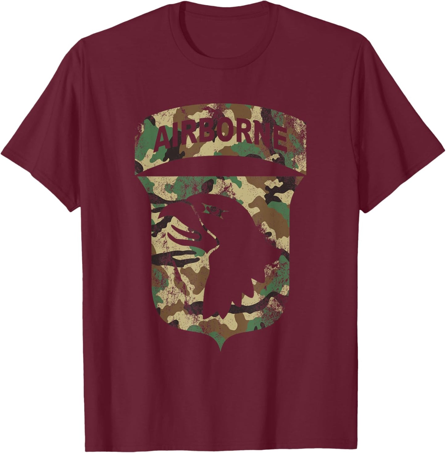 Camo 101st Airborne Division - BDU Retro Vintage Camouflage T-Shirt - T-Shirt | Maroon