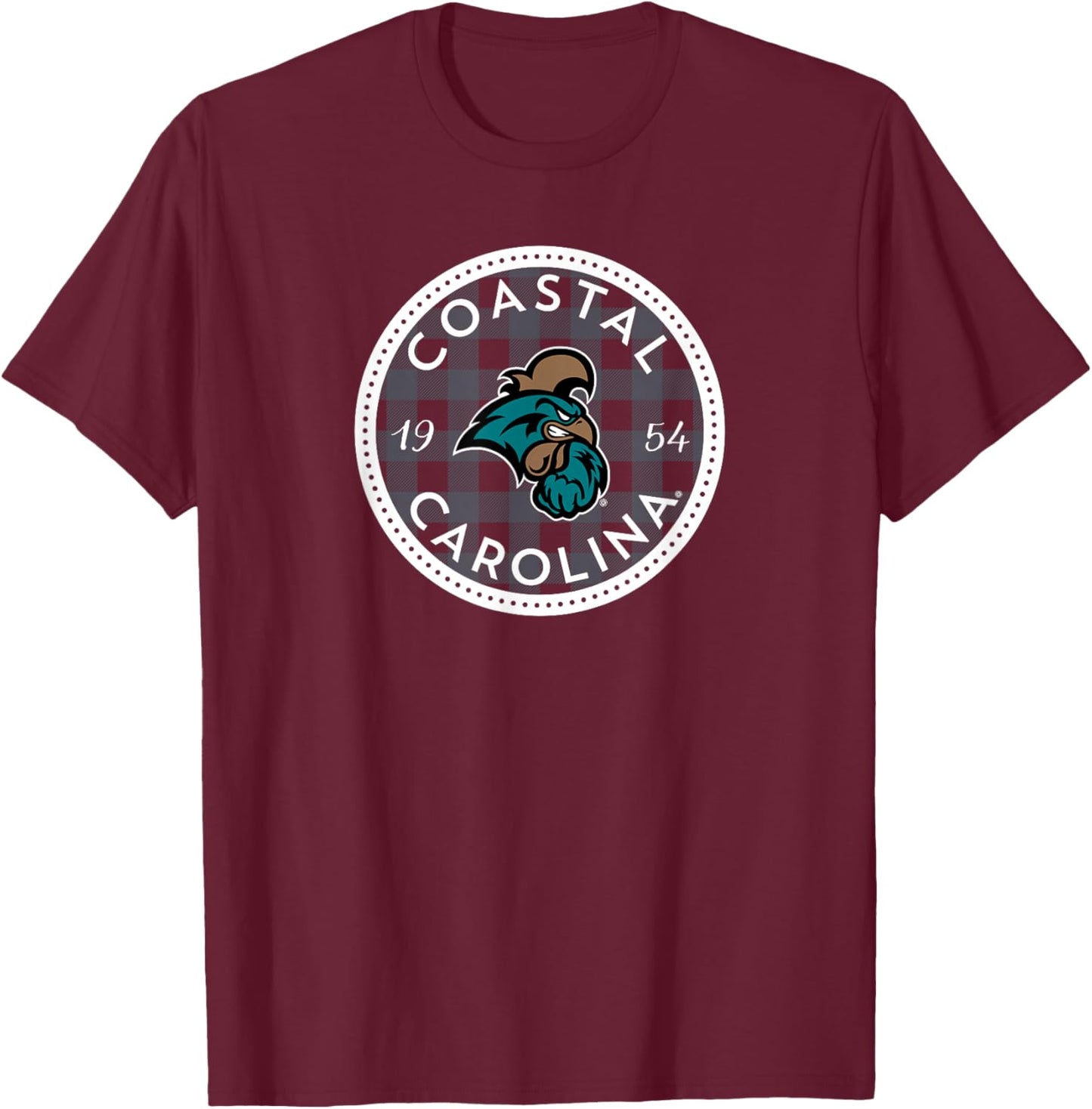 Coastal Carolina University CCU Checkered T-Shirt - T-Shirt | Maroon