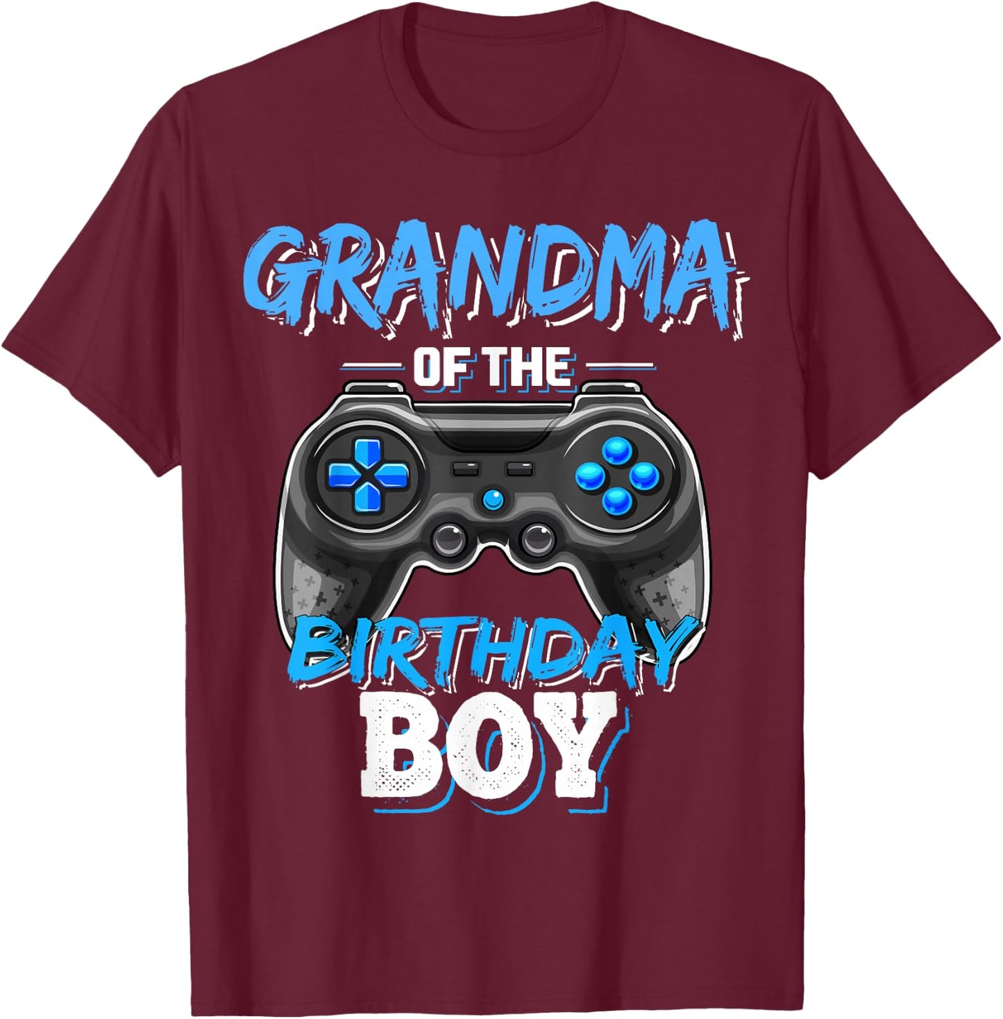 Grandma of the Birthday Boy Matching Video Game Birthday T-Shirt - T-Shirt | Maroon