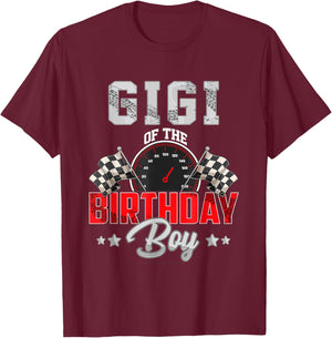 Gigi Of The Birthday Boy Race Car Racing Car Driver T-Shirt - T-Shirt | Maroon