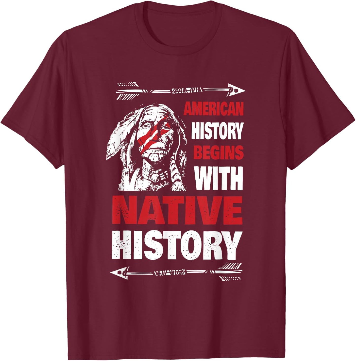 History Native American T-Shirt - T-Shirt | Maroon