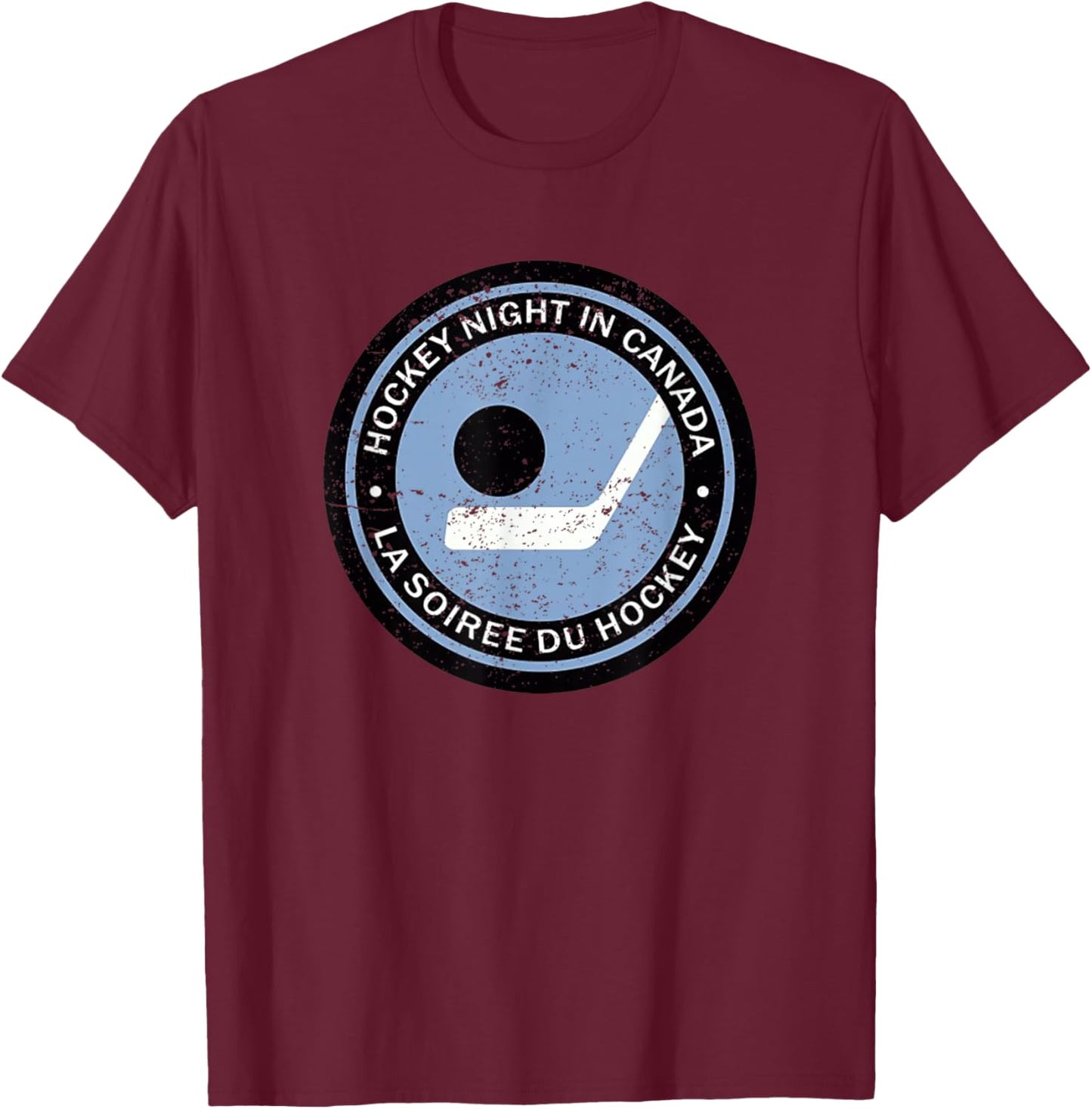 Vintage Retro Hockey Night in Canada Hockey Player Team T-Shirt - T-Shirt | Maroon