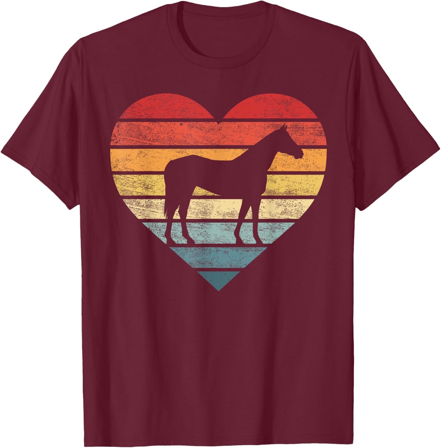 Horse Lover Gifts Horseback Riding Equestrian Retro Vintage T-Shirt - T-Shirt | Maroon