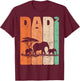 Dad Squared Vintage Elephant Safari Father Two Kids Daddy T-Shirt - T-Shirt | Maroon