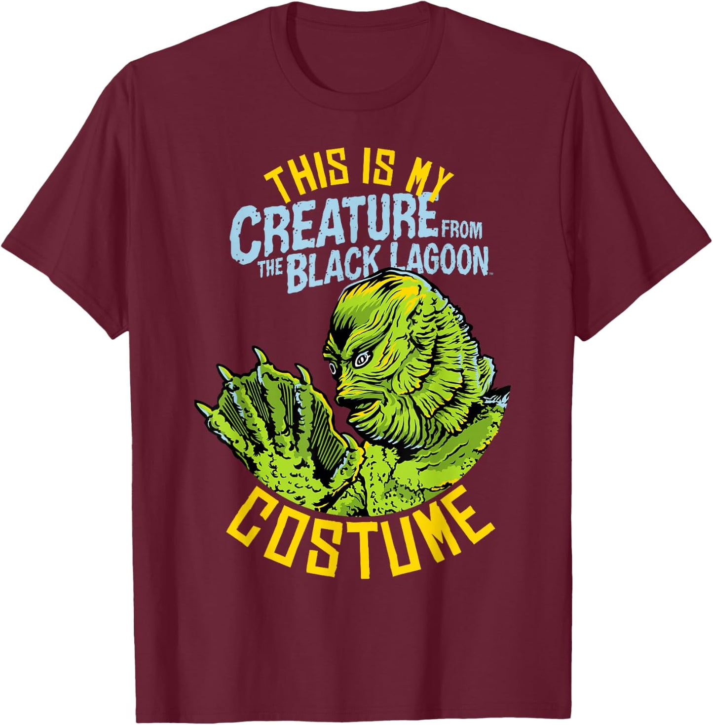 Universal Monsters Creature From The Black Lagoon Costume T-Shirt - T-Shirt | Maroon