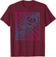 D20 Dice Synthwave Retro 80s TTRPG Synthesizer Music T-Shirt - T-Shirt | Maroon
