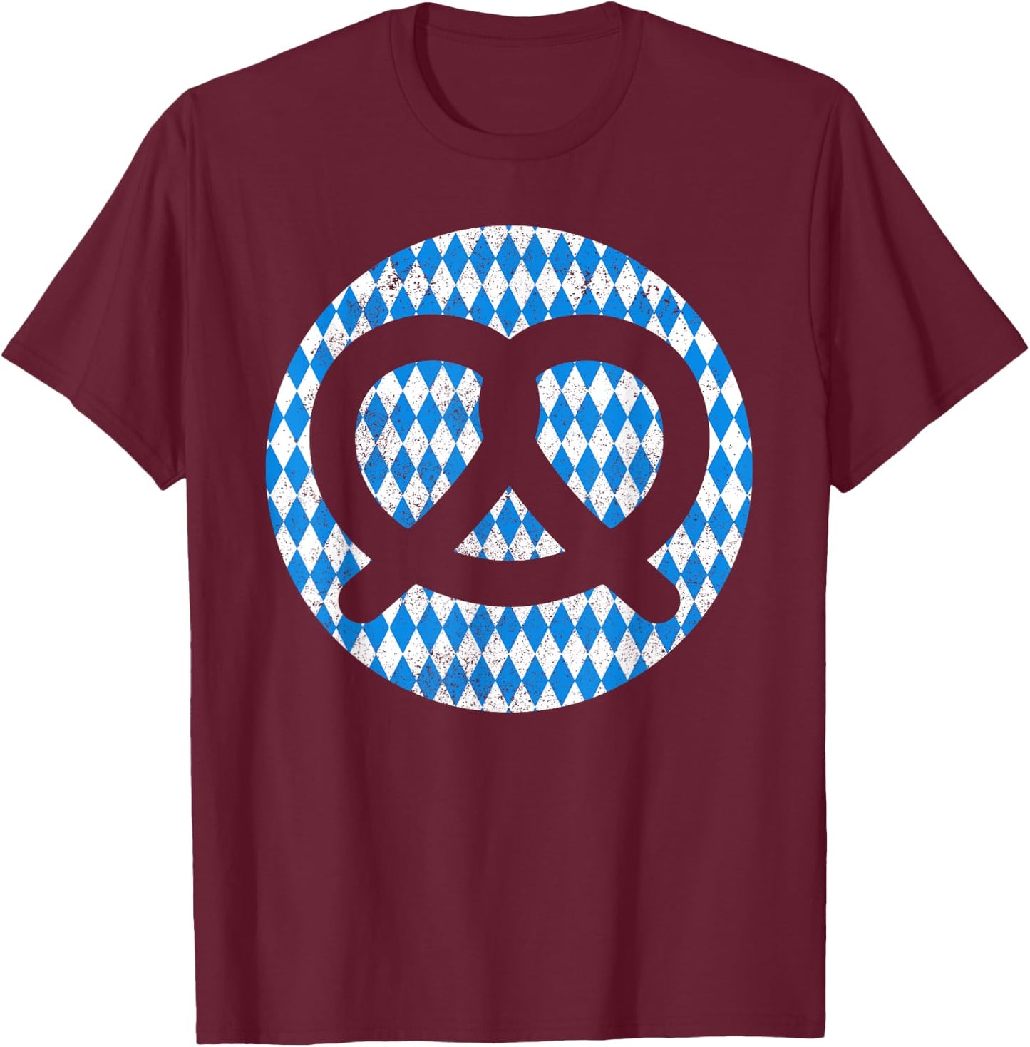 Oktoberfest Bavarian Flag Pretzel Germany Souvenir T-Shirt - T-Shirt | Maroon