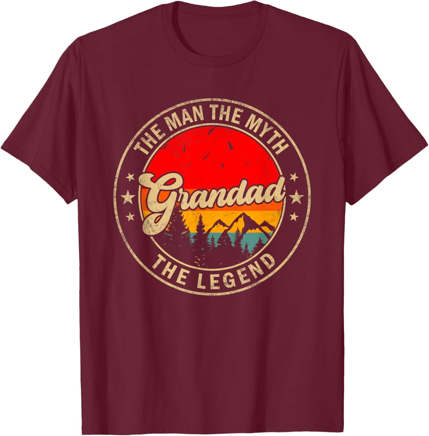 Grandad the Man the Myth the Legend Father's Day for Grandpa T-Shirt - T-Shirt | Maroon