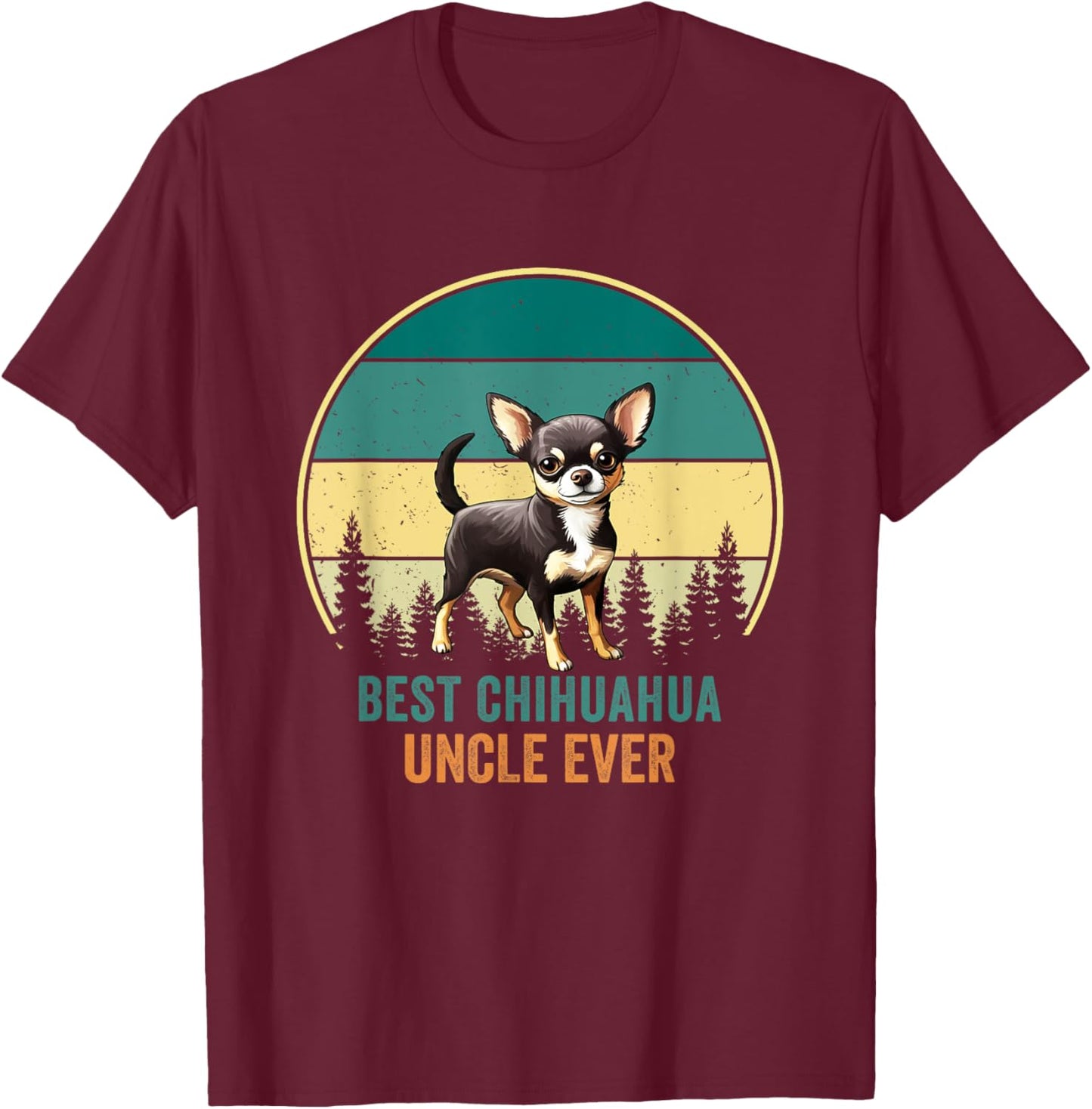 Best Chihuahua Uncle Ever Retro Vintage Dog Father Women T-Shirt - T-Shirt | Maroon