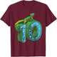 10 Year Old Lizard Reptile 10th Birthday Party B-day T-Shirt - T-Shirt | Maroon