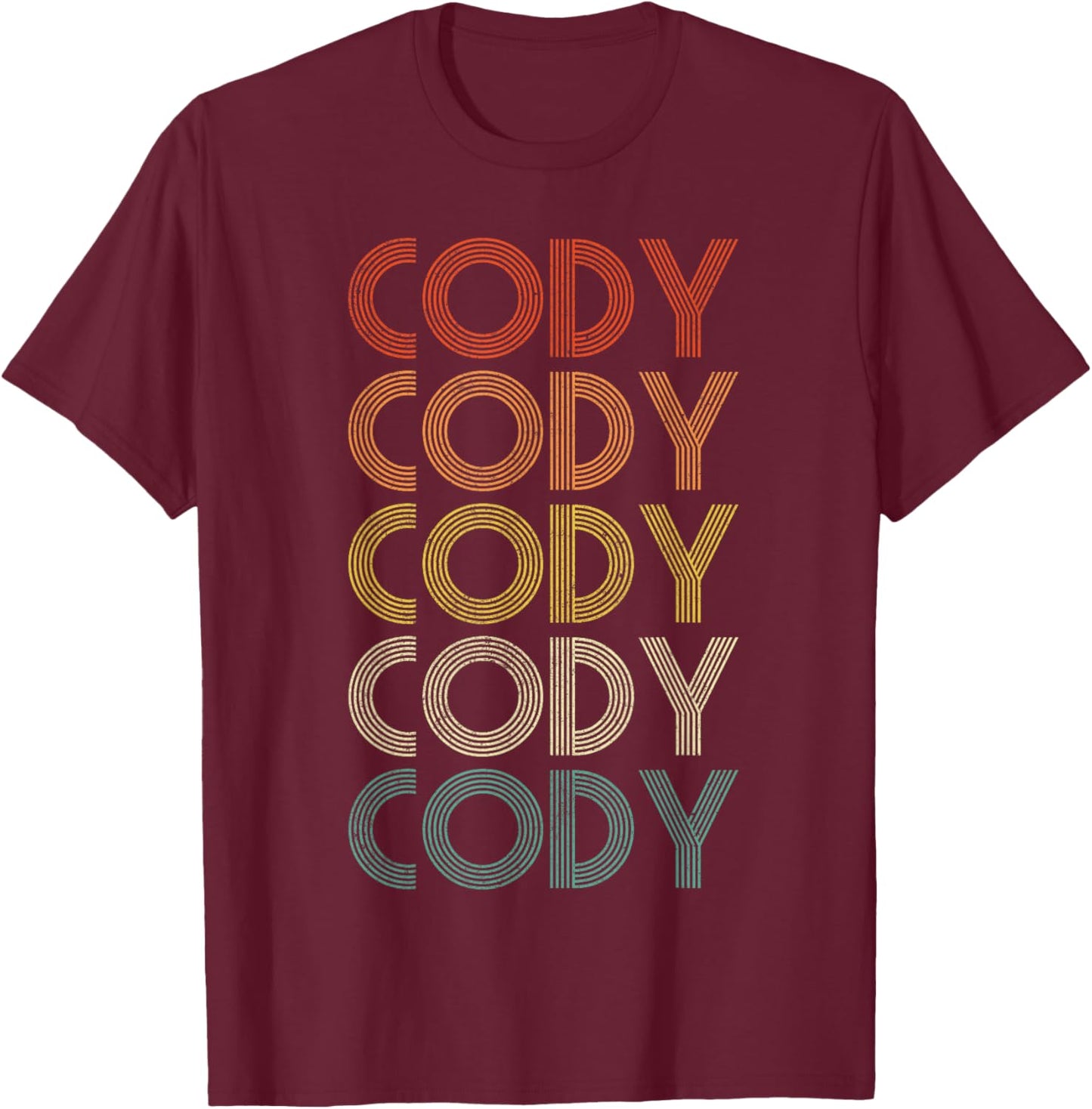 Cody Vintage Retro T-Shirt - T-Shirt | Maroon