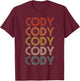 Cody Vintage Retro T-Shirt - T-Shirt | Maroon