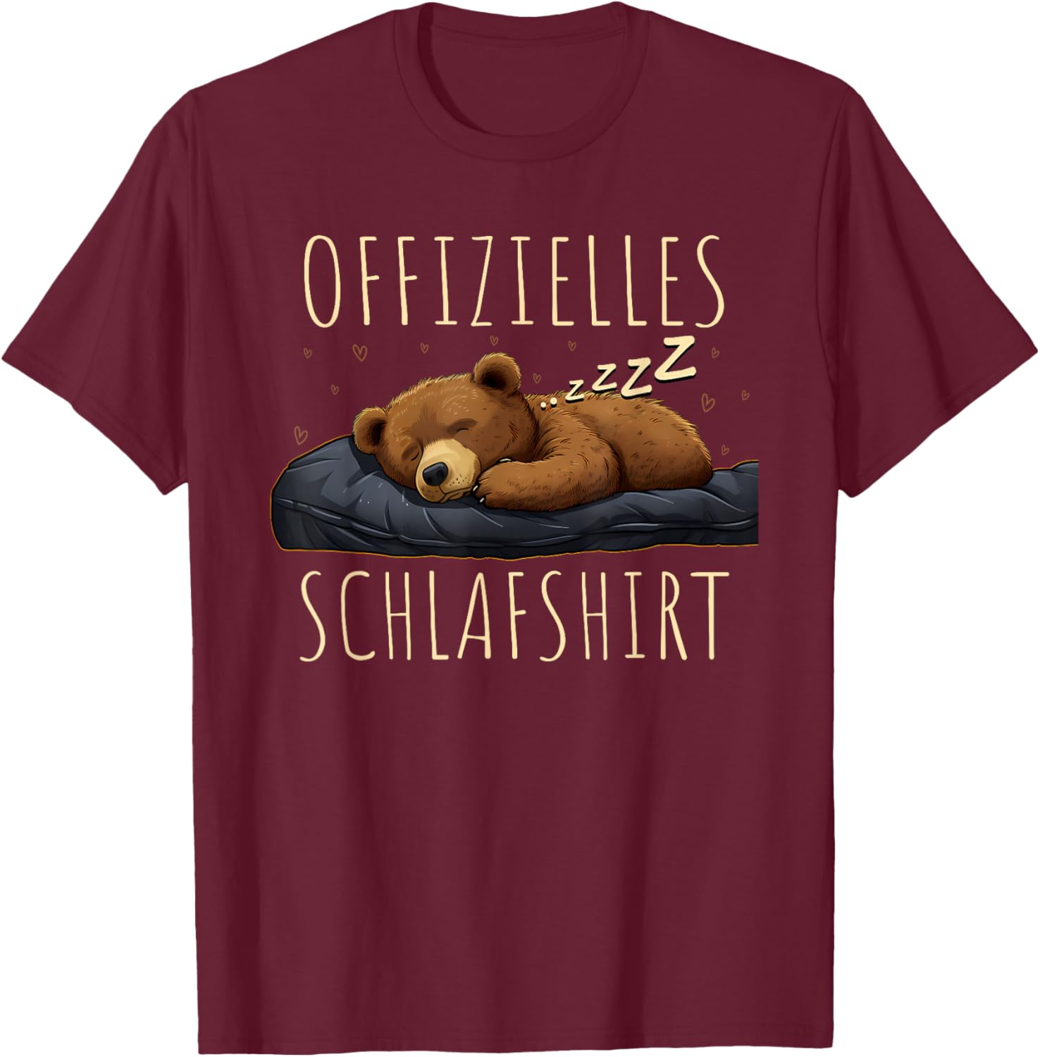 Offizielles Schlafshirt Teddy Herren Damen Pyjama T-Shirt - T-Shirt | Maroon