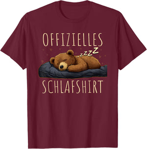 Offizielles Schlafshirt Teddy Herren Damen Pyjama T-Shirt - T-Shirt | Maroon