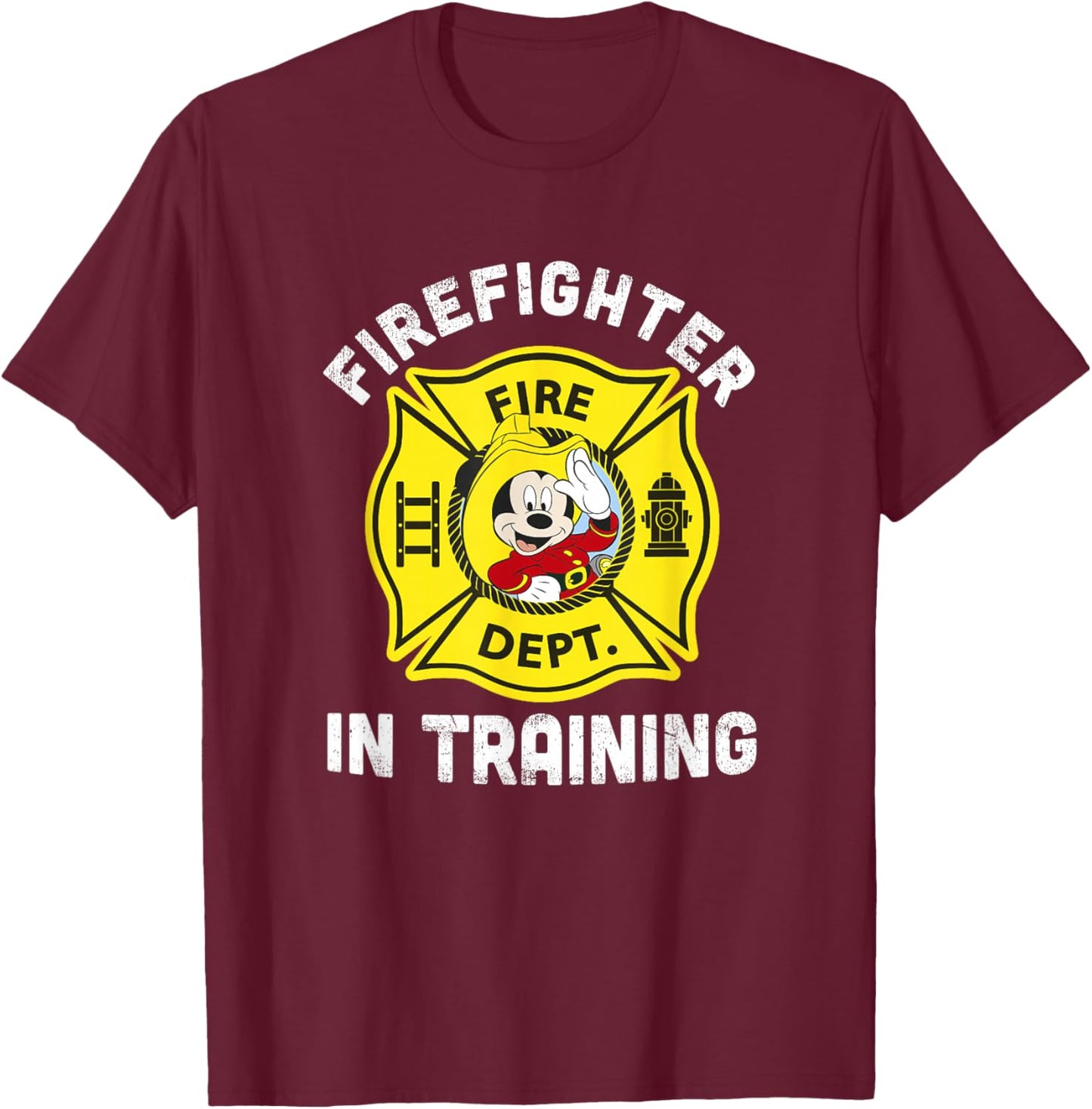 Disney Mickey And Friends Graduation Firefighter In Training T-Shirt - T-Shirt | Maroon
