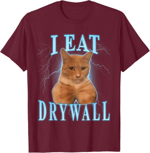 I eat drywall Cat Men Women Kids T-Shirt - T-Shirt | Maroon