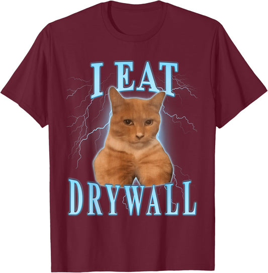I eat drywall Cat Men Women Kids T-Shirt - T-Shirt | Maroon