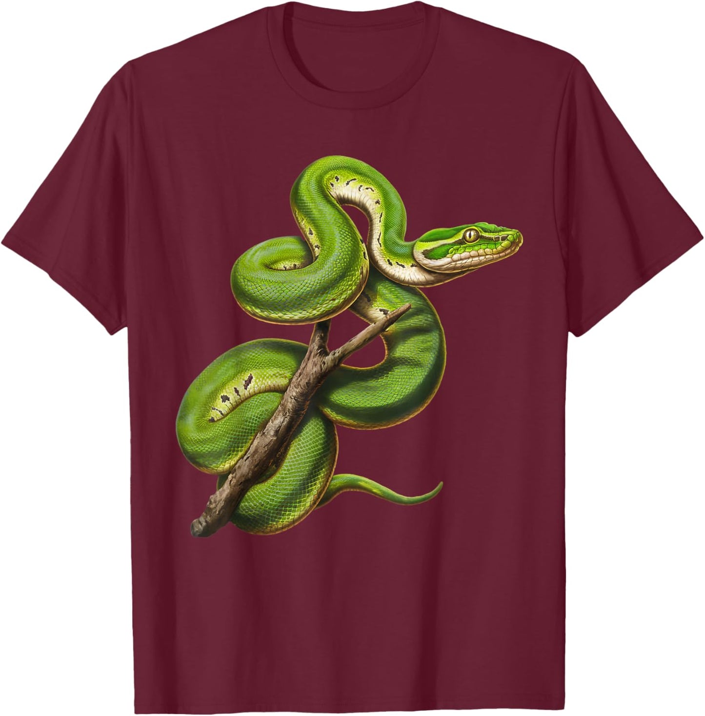 Green Tree Python Owner Reptiles for Snake Lover T-Shirt - T-Shirt | Maroon