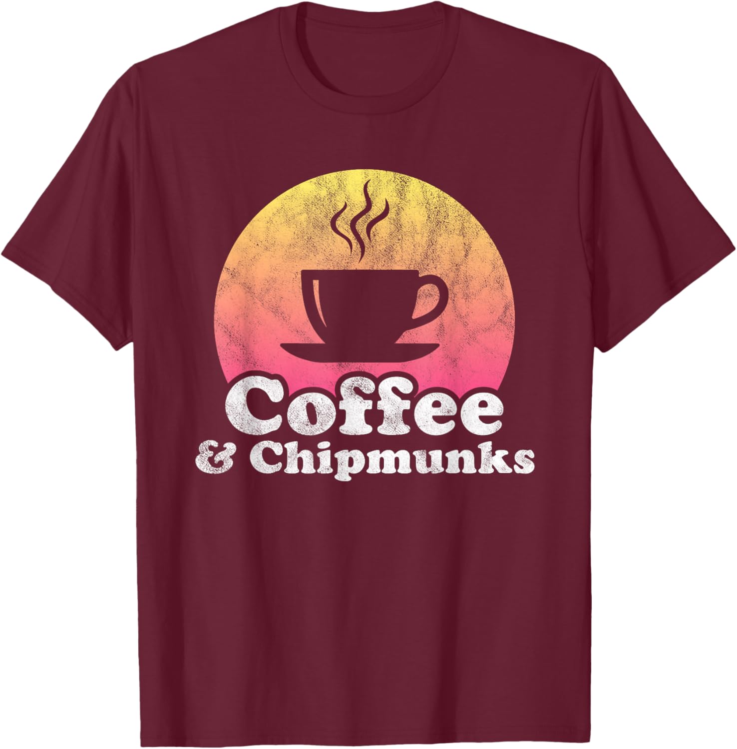 Coffee and Chipmunks Chipmunk T-Shirt - T-Shirt | Maroon