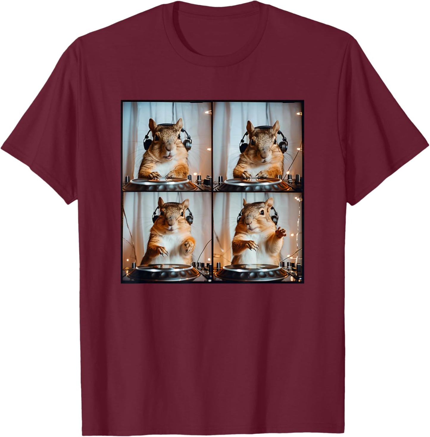Funny Squirrel Nature Photo Animal Photobooth Squirrel Mom T-Shirt - T-Shirt | Maroon