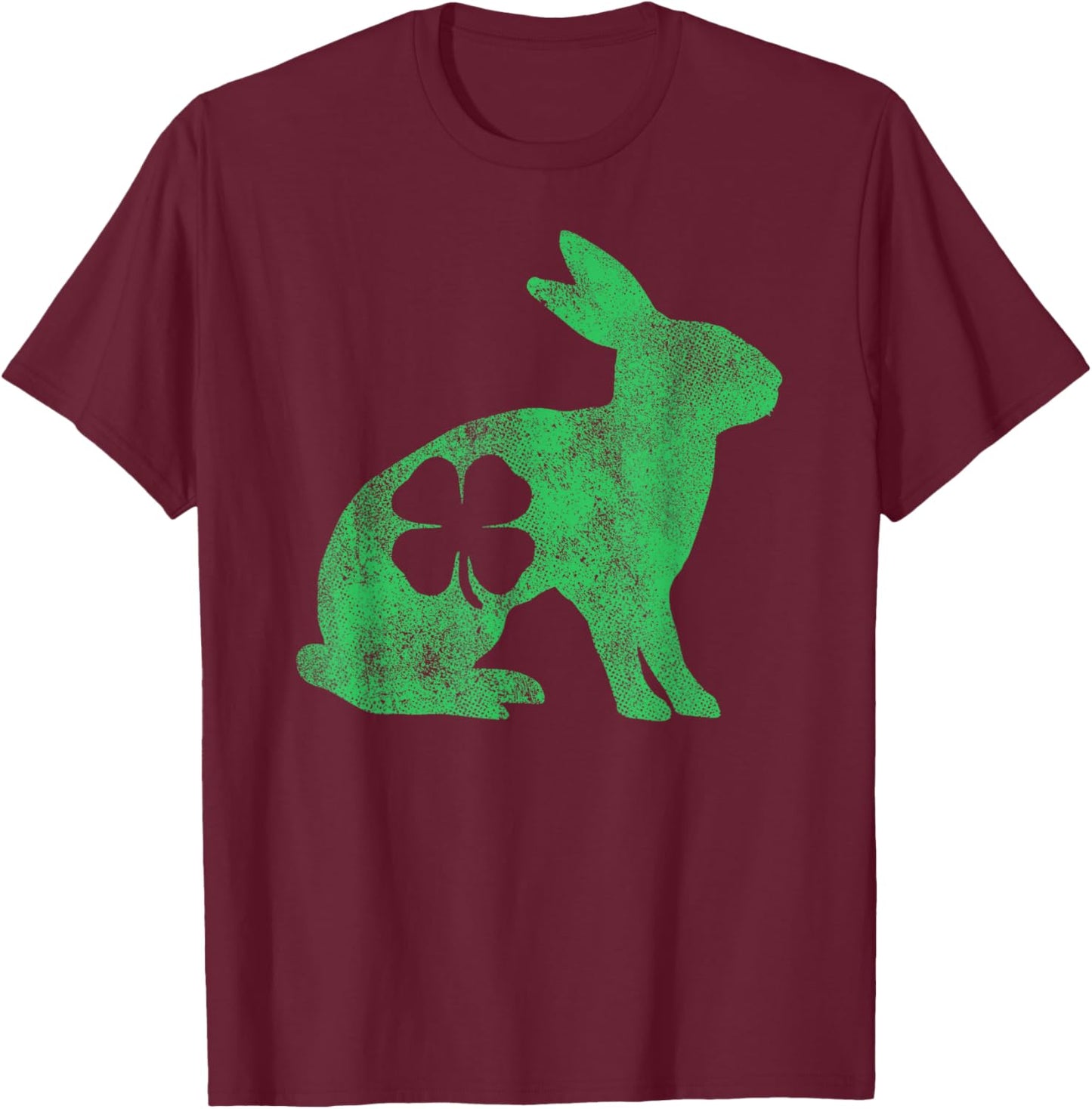 St. Patrick's Day Rabbit Bunny Irish Green Shamrock Gift T-Shirt - T-Shirt | Maroon