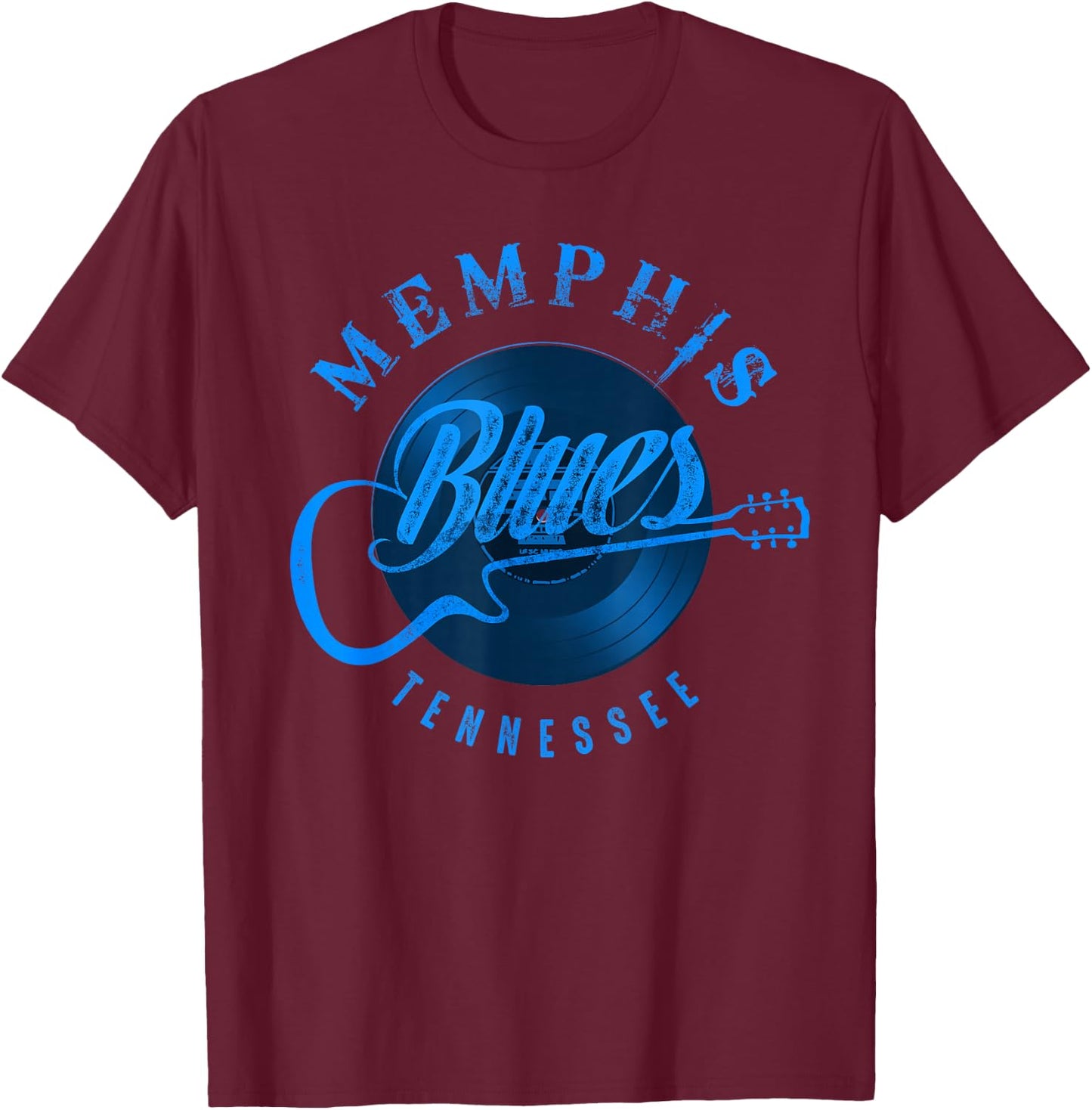 American City Memphis Tennessee Music Vintage T-Shirt - T-Shirt | Maroon