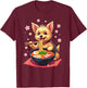Japanese Kawaii Yorkie Dog Eating Ramen T-Shirt - T-Shirt | Maroon