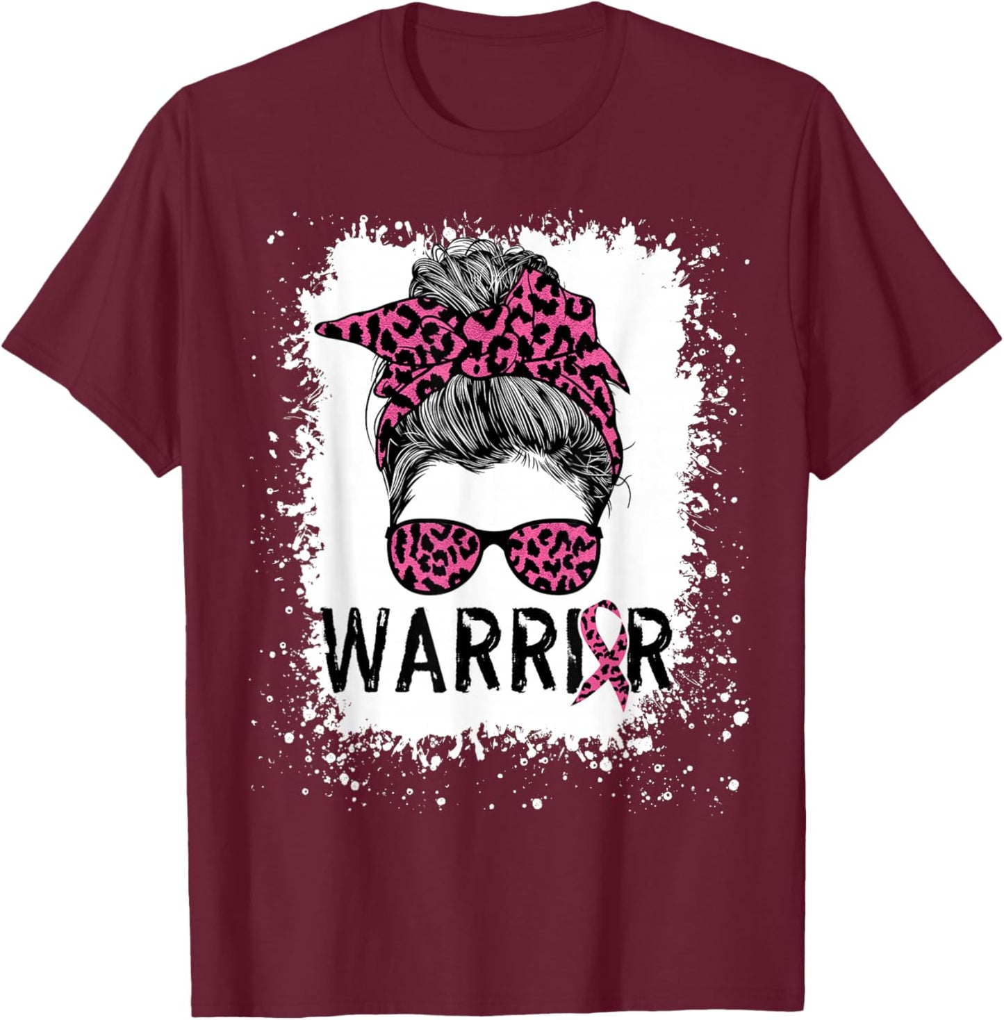 Warrior Breast Cancer Shirts Awareness Support Pink Ribbon T-Shirt - T-Shirt | Maroon