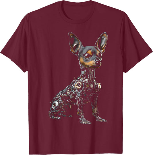 Toy Terrier Dog Motif Pet Artwork Toy Terrier T-Shirt - T-Shirt | Maroon