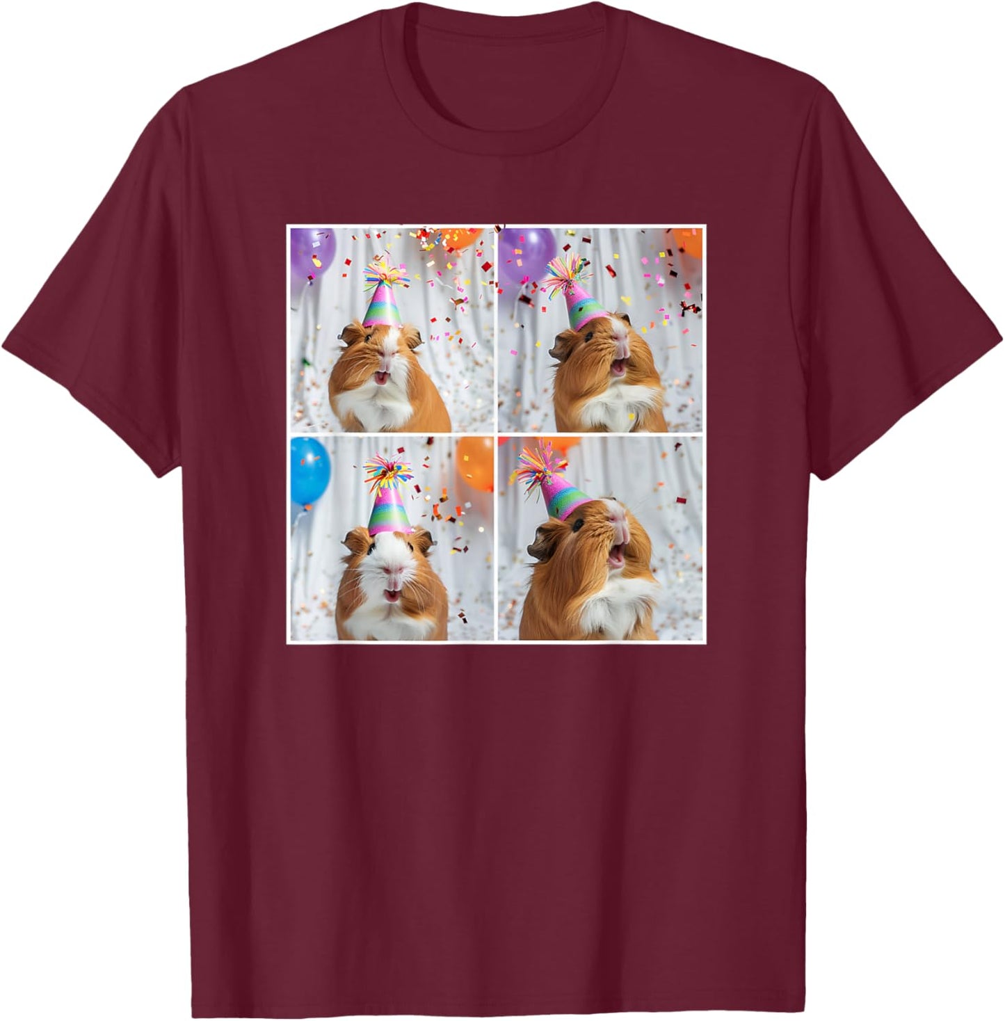 Funny Guinea Pig Face Pet Cavy Mom Guinea Pig Birthday T-Shirt - T-Shirt | Maroon