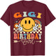 Gigi Of The Birthday Girl Groovy Retro Vintage T-Shirt - T-Shirt | Maroon