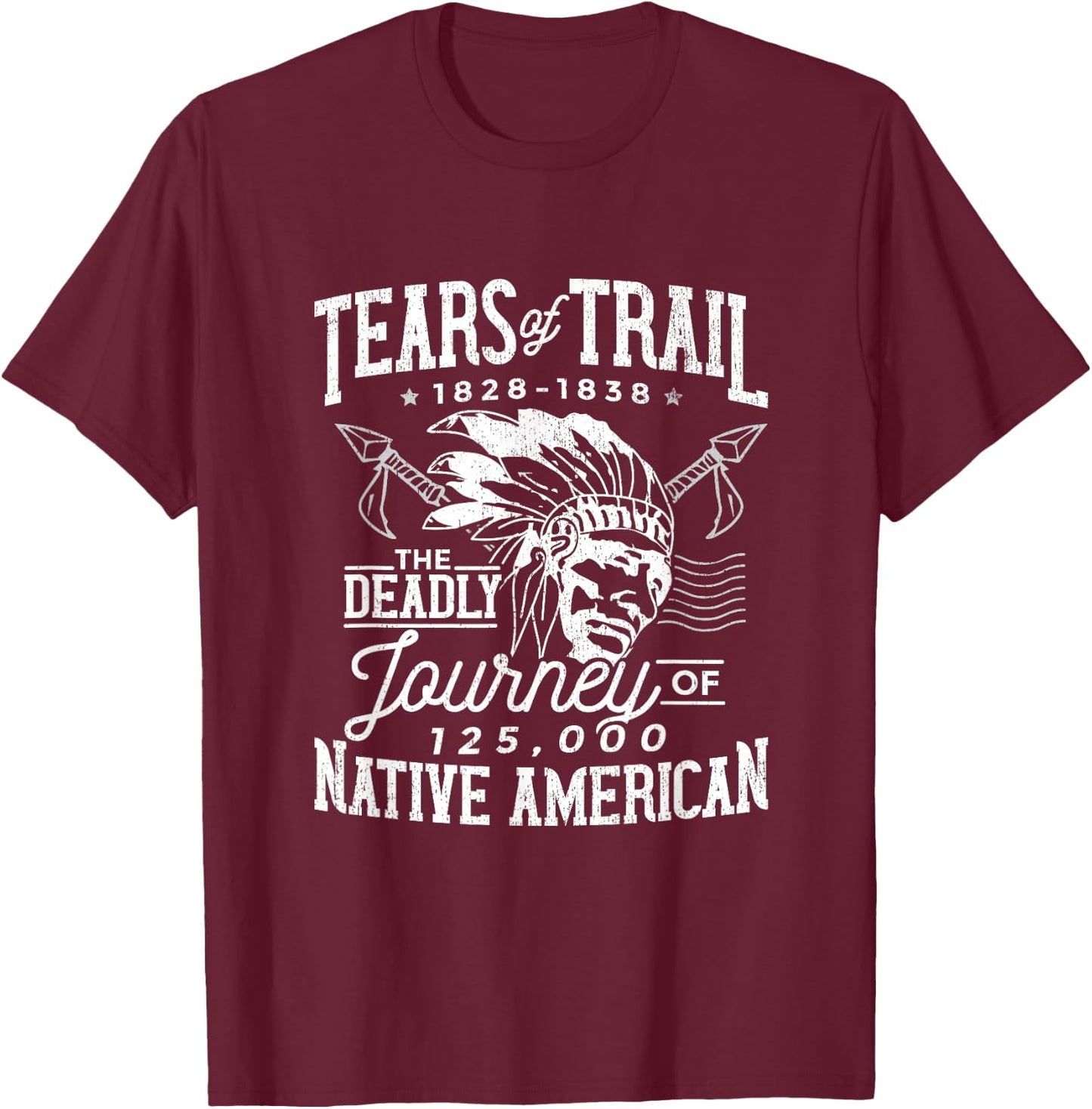 Trail Of Tears The Deadly Journey Of Native American T-Shirt - T-Shirt | Maroon