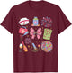 Groovy New year 2025 ER ICU Nurse Coquette Party T-Shirt - T-Shirt | Maroon