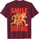 Smile Every Mile Funny Full Marathon Runner Monkey Running T-Shirt - T-Shirt | Maroon