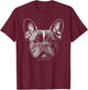 Frenchie Head French Bulldog Men Women Kids T-Shirt - T-Shirt | Maroon