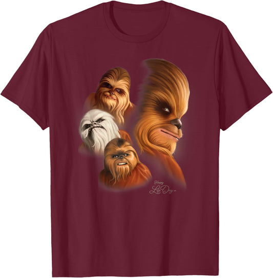 Star Wars Holiday Special Chewbacca Wookiee Happy Life Day T-Shirt - T-Shirt | Maroon