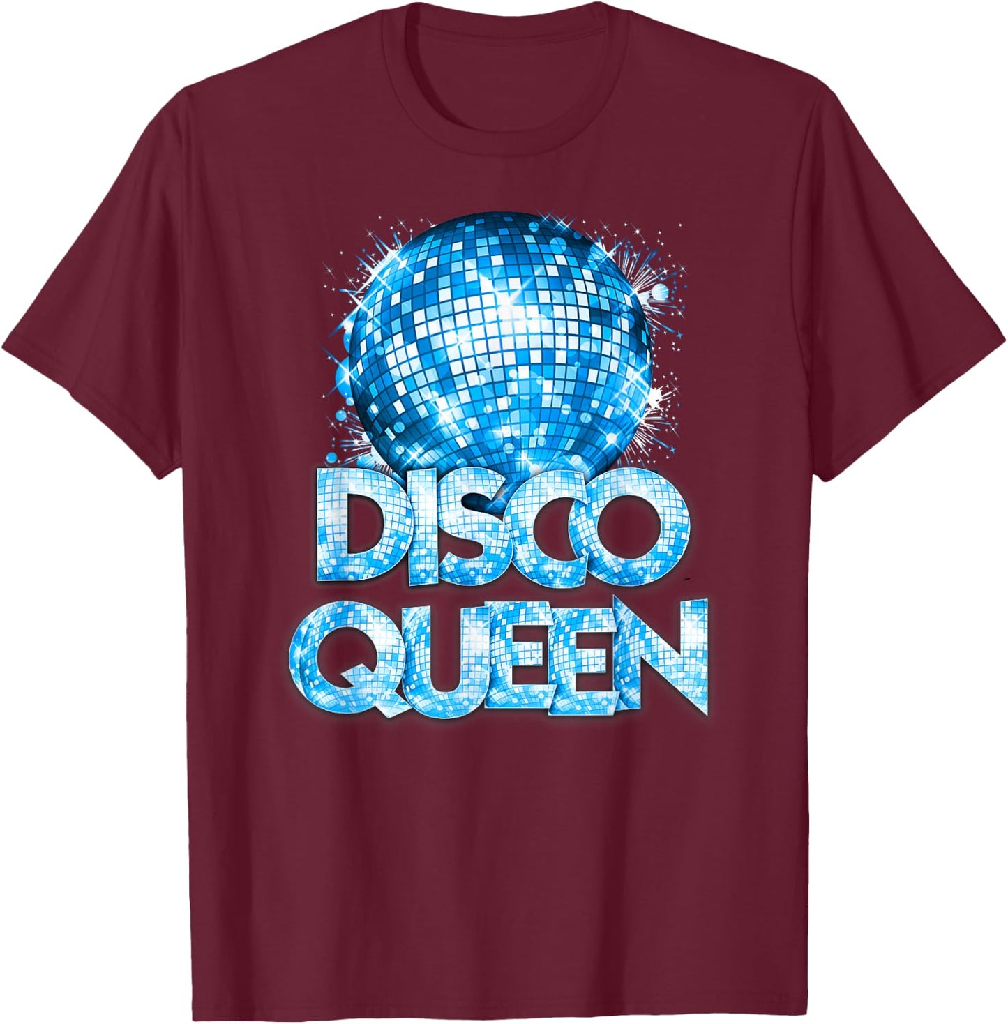 Disco Queen - 70's Disco Themed Vintage Seventies Costume T-Shirt - T-Shirt | Maroon