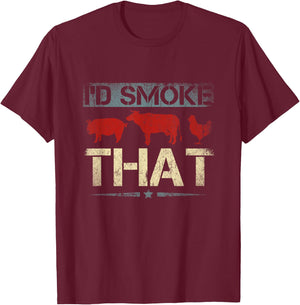 Id Smoke That Barbecue T-Shirt - T-Shirt | Maroon