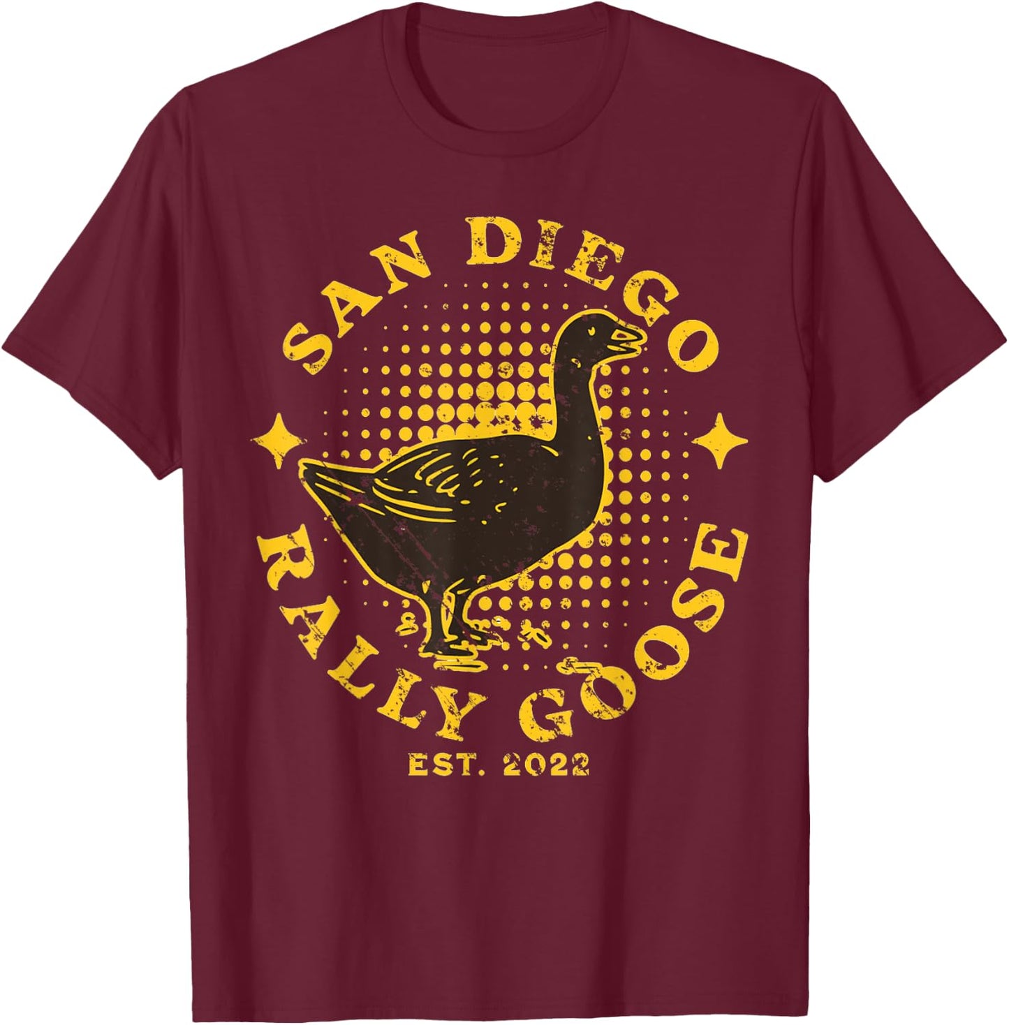 San Diego California Rally Goose Est. 2022 Funny Souvenir T-Shirt - T-Shirt | Maroon