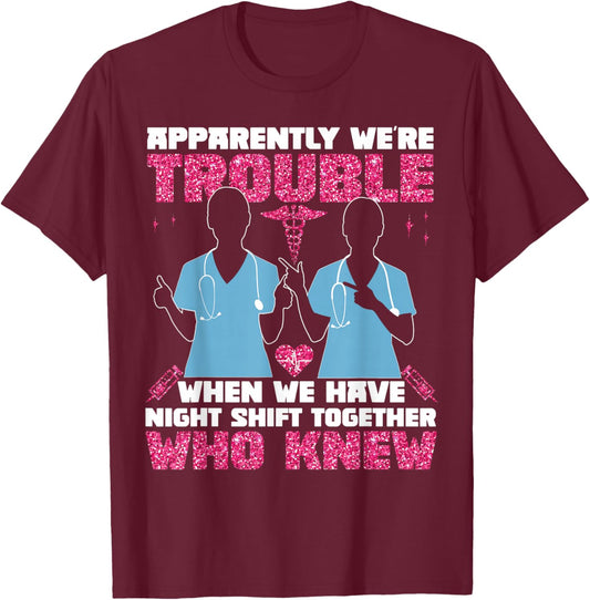 CNA Nurse Certified Nursing Assistant Friends Besties T-Shirt - T-Shirt | Maroon